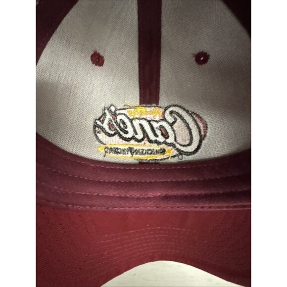 Raising Canes Snapback Trucker Hat Burgundy Adjustable Mesh Employee Cap - Picture 7 of 7